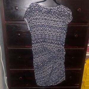 #57 Old Navy Blue and White Textured Dress